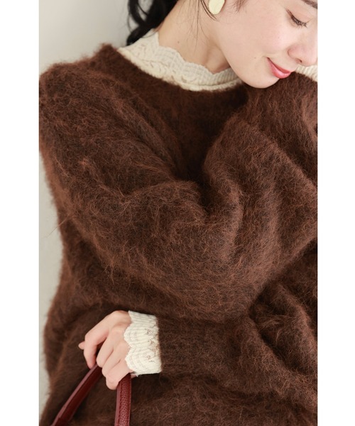 cawaii(カワイイ)の「もっちりふわふわモヘア風ニットプルオーバートップス(ニット/セーター・レディース・ブラウン・FREE)」の11枚目の写真