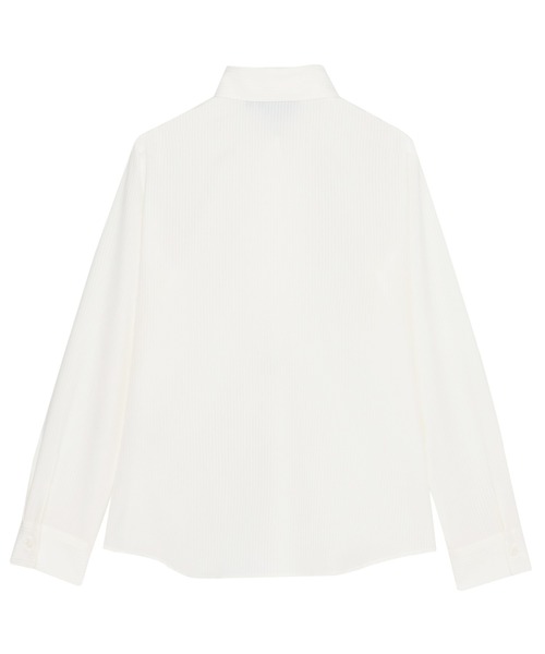 TOKYO SHIRTS（トウキョウシャツ）の「COFREX 前立 ミニフリル ブラウス 長袖 レディースデザインシャツ（シャツ/ブラウス・レディース・ホワイト・S/M/L/LL/XL）」の2枚目の写真