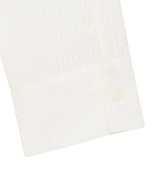 TOKYO SHIRTS（トウキョウシャツ）の「COFREX 前立 ミニフリル ブラウス 長袖 レディースデザインシャツ（シャツ/ブラウス・レディース・ホワイト・S/M/L/LL/XL）」の4枚目の写真