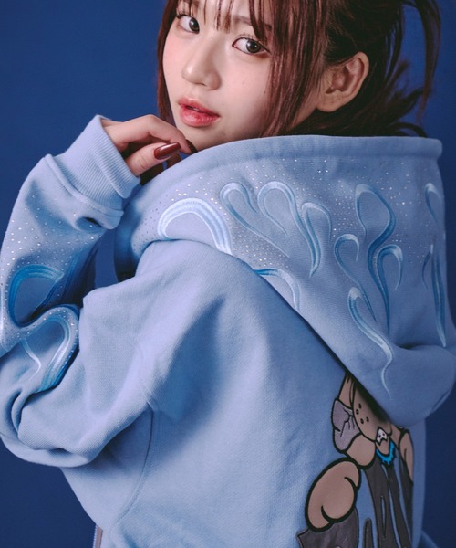 GALFY（ガルフィー）の「GALFY-ファイヤーピカピカZIPパーカー（パーカー・メンズ・サックスブルー/ブラック/グレー・XL/L）」の3枚目の写真