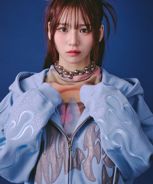 GALFY（ガルフィー）の「GALFY-ファイヤーピカピカZIPパーカー（パーカー・メンズ・サックスブルー/ブラック/グレー・XL/L）」の16枚目の写真