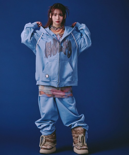 GALFY（ガルフィー）の「GALFY-ファイヤーピカピカZIPパーカー（パーカー・メンズ・サックスブルー/ブラック/グレー・XL/L）」の19枚目の写真