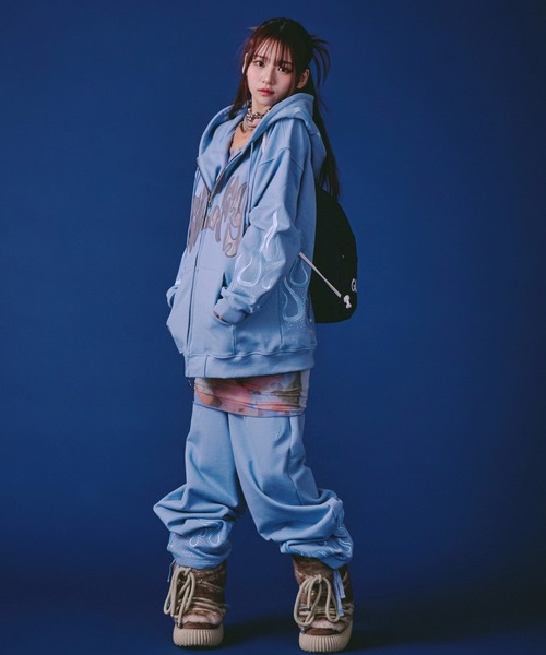 GALFY（ガルフィー）の「GALFY-ファイヤーピカピカZIPパーカー（パーカー・メンズ・サックスブルー/ブラック/グレー・XL/L）」の20枚目の写真