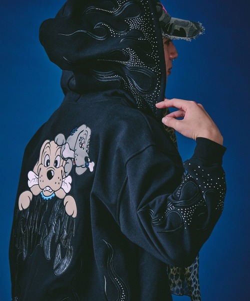 GALFY（ガルフィー）の「GALFY-ファイヤーピカピカZIPパーカー（パーカー・メンズ・サックスブルー/ブラック/グレー・XL/L）」の7枚目の写真