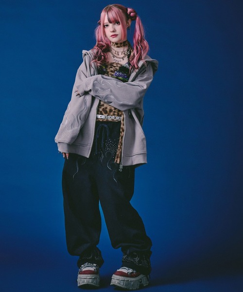 GALFY（ガルフィー）の「GALFY-ファイヤーピカピカZIPパーカー（パーカー・メンズ・サックスブルー/ブラック/グレー・XL/L）」の14枚目の写真