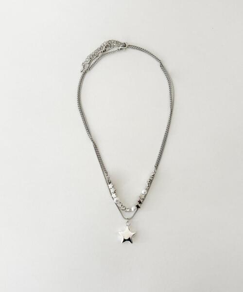 WEGO（ウィゴー）の「WEGO/スターモチーフレイヤードネックレス（ネックレス・メンズ・シルバー・FREE）」の2枚目の写真