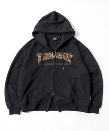 THRASHER(スラッシャー)ダブルジップ スウェットパーカー/選べるロゴデザイン(ラインストーン・アップリケ・ファーロゴ)/ユニセックス