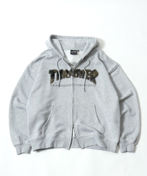 THRASHER（スラッシャー）ダブルジップ スウェットパーカー/選べるロゴ
