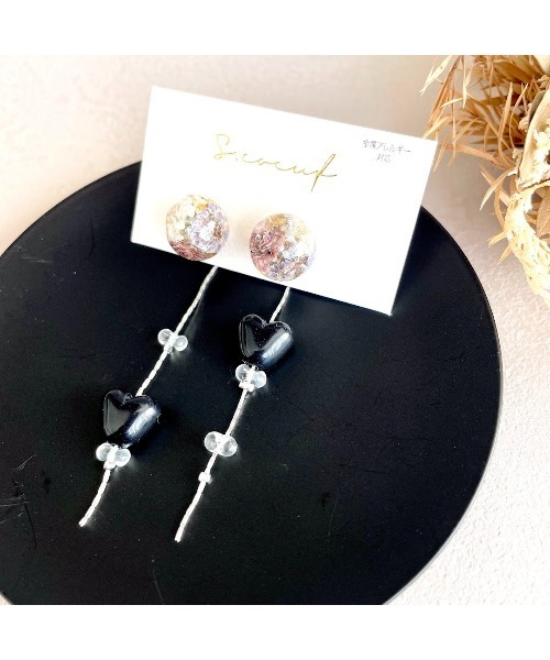 tone(トーン)の「【S.coeuf】【S.coeuf】金属アレルギー対応ピアス きゅん♡な1粒スフェール by2025(MA)(ピアス(両耳用)・レディース・ホワイト/パープル/ピンク・FREE)」の7枚目の写真