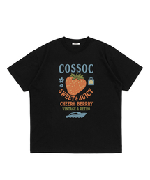 ジュシ レトロ 半袖Tシャツ (ブラック)
