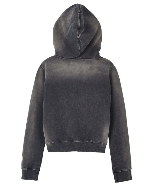 X-girl(エックスガール)の「FACE LABEL WASHED COMPACT ZIP UP SWEAT HOODIE(パーカー・レディース・ブラック/ライトブルー/ピンク・S/M)」の6枚目の写真