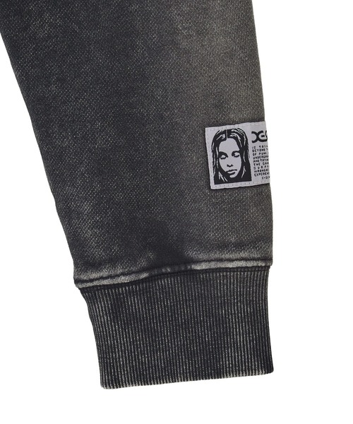 X-girl(エックスガール)の「FACE LABEL WASHED COMPACT ZIP UP SWEAT HOODIE(パーカー・レディース・ブラック/ライトブルー/ピンク・S/M)」の8枚目の写真