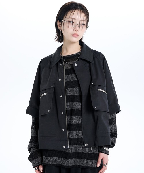 ADRER（アドラー）の「Smooth Tech Super Gimmick Shirt Jacket / スムーステック スーパ ーギミック シャツジャケット（シャツ/ブラウス・メンズ・ブラック/ネイビー/ワイン・L/M/S/XS）」の8枚目の写真