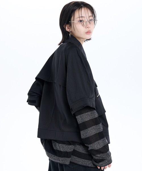 ADRER（アドラー）の「Smooth Tech Super Gimmick Shirt Jacket / スムーステック スーパ ーギミック シャツジャケット（シャツ/ブラウス・メンズ・ブラック/ネイビー/ワイン・L/M/S/XS）」の9枚目の写真
