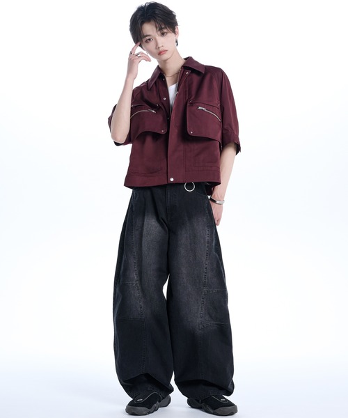 ADRER（アドラー）の「Smooth Tech Super Gimmick Shirt Jacket / スムーステック スーパ ーギミック シャツジャケット（シャツ/ブラウス・メンズ・ブラック/ネイビー/ワイン・L/M/S/XS）」の5枚目の写真