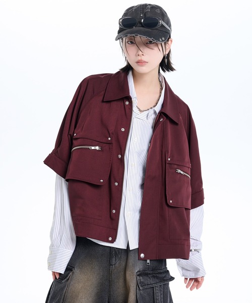 ADRER（アドラー）の「Smooth Tech Super Gimmick Shirt Jacket / スムーステック スーパ ーギミック シャツジャケット（シャツ/ブラウス・メンズ・ブラック/ネイビー/ワイン・L/M/S/XS）」の11枚目の写真