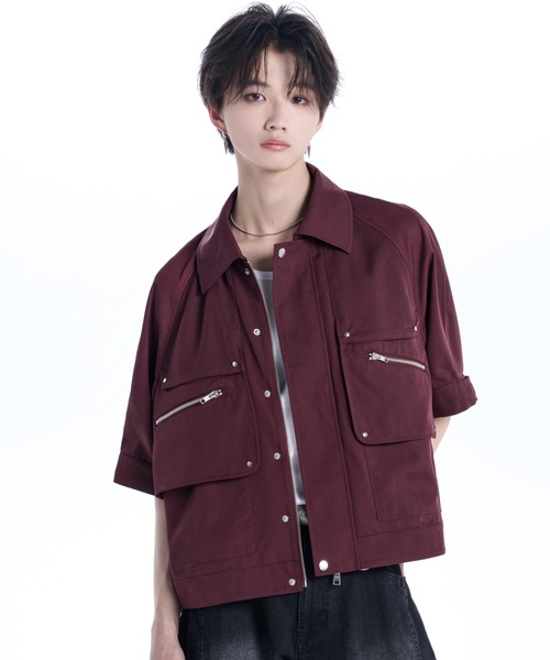 ADRER（アドラー）の「Smooth Tech Super Gimmick Shirt Jacket / スムーステック スーパ ーギミック シャツジャケット（シャツ/ブラウス・メンズ・ブラック/ネイビー/ワイン・L/M/S/XS）」の4枚目の写真