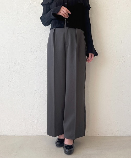 apres jour（アプレジュール）の「タックストレートスラックス（スラックス・レディース・ブラウン系その他/ブラック/グレー・フリー/X-LARGE）」の15枚目の写真