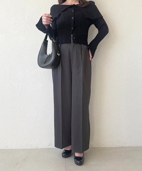 apres jour（アプレジュール）の「タックストレートスラックス（スラックス・レディース・ブラウン系その他/ブラック/グレー・フリー/X-LARGE）」の20枚目の写真