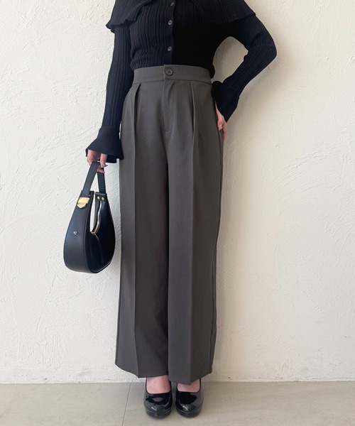 apres jour（アプレジュール）の「タックストレートスラックス（スラックス・レディース・ブラウン系その他/ブラック/グレー・フリー/X-LARGE）」の16枚目の写真