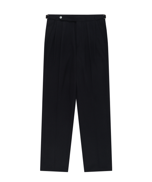 BELLIEF(ベリーフ)の「Essential Wool Flannel adjust relaxed Trouser (Dark Navy)(スラックス・メンズ・その他・M/L/XL)」の1枚目の写真