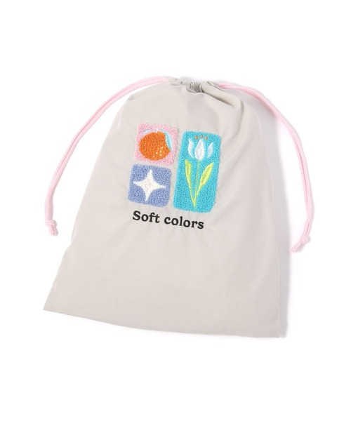 LAKOLE（ラコレ）の「【入園入学にも】[FRUITS AND BLOOM]サガラ刺繍巾着ポーチA /  612309（ステーショナリー・レディース・グレー・FREE）」の3枚目の写真