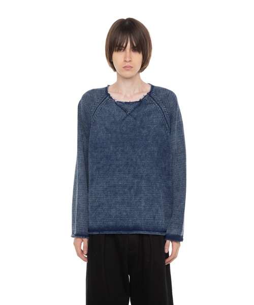 DAIRIKU(ダイリク)の「Vintage Washed Pullover Knit Sweater(ニット/セーター・メンズ・インディゴブルー/ブラック・M/L)」の4枚目の写真
