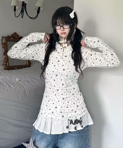 AsRiRe(アスリレイ)の「バックウィング風 フード付きトップス(Tシャツ/カットソー・レディース・ホワイト・M)」の2枚目の写真