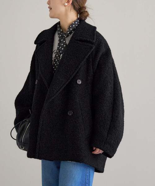 IENA(イエナ)の「《追加》ループインレイショートコート(その他アウター・レディース・ブラック・36)」の1枚目の写真