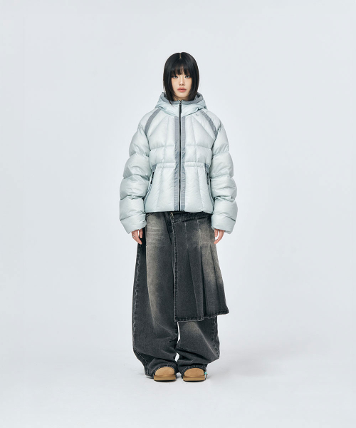 SCHISM INDUCING(スキズムインデューシング)の「OPAQUE DOWN JACKET (2color)(ダウンジャケット/コート・レディース・ブラック/ライトブルー・LARGE/MEDIUM)」の6枚目の写真