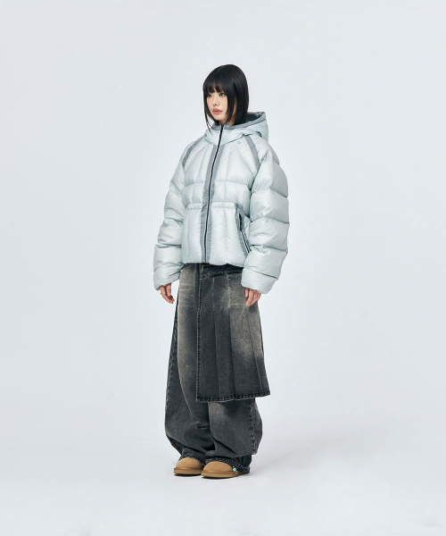 SCHISM INDUCING(スキズムインデューシング)の「OPAQUE DOWN JACKET (2color)(ダウンジャケット/コート・レディース・ブラック/ライトブルー・LARGE/MEDIUM)」の7枚目の写真