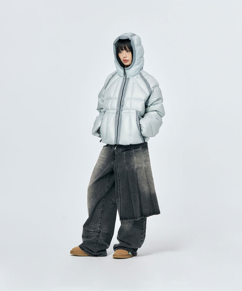 SCHISM INDUCING(スキズムインデューシング)の「OPAQUE DOWN JACKET (2color)(ダウンジャケット/コート・レディース・ブラック/ライトブルー・LARGE/MEDIUM)」の12枚目の写真