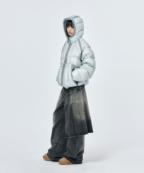 SCHISM INDUCING(スキズムインデューシング)の「OPAQUE DOWN JACKET (2color)(ダウンジャケット/コート・レディース・ブラック/ライトブルー・LARGE/MEDIUM)」の14枚目の写真