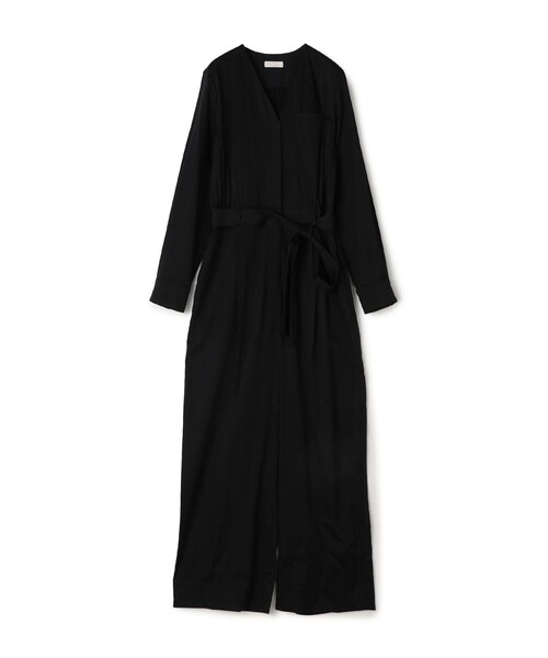 ドレーピーツイル Vネックオールインワン（つなぎ/オールインワン