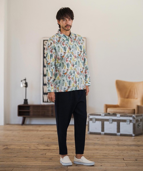 CAMBIO（カンビオ）の「ms6403- ボタニカルプリントブロードシャツ(CMB1245)（シャツ/ブラウス・メンズ・ホワイト/ネイビー/ブラック・S/M/L）」の7枚目の写真