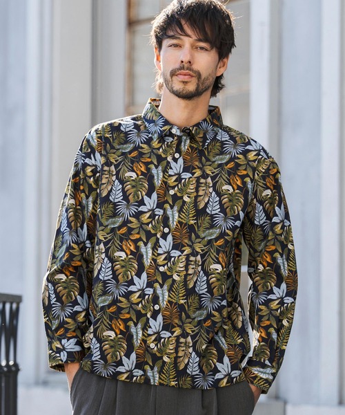 CAMBIO（カンビオ）の「ms6403- ボタニカルプリントブロードシャツ(CMB1245)（シャツ/ブラウス・メンズ・ホワイト/ネイビー/ブラック・S/M/L）」の9枚目の写真