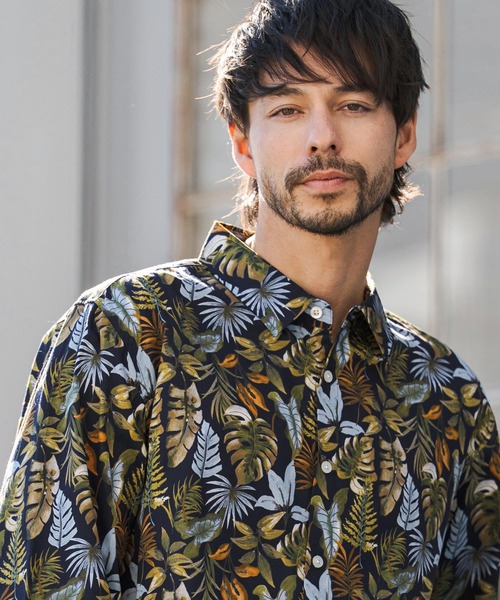 CAMBIO（カンビオ）の「ms6403- ボタニカルプリントブロードシャツ(CMB1245)（シャツ/ブラウス・メンズ・ホワイト/ネイビー/ブラック・S/M/L）」の10枚目の写真