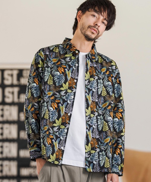 CAMBIO（カンビオ）の「ms6403- ボタニカルプリントブロードシャツ(CMB1245)（シャツ/ブラウス・メンズ・ホワイト/ネイビー/ブラック・S/M/L）」の15枚目の写真