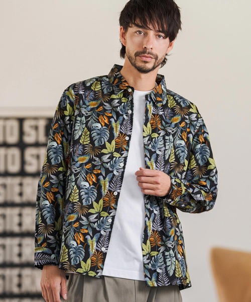 CAMBIO（カンビオ）の「ms6403- ボタニカルプリントブロードシャツ(CMB1245)（シャツ/ブラウス・メンズ・ホワイト/ネイビー/ブラック・S/M/L）」の16枚目の写真