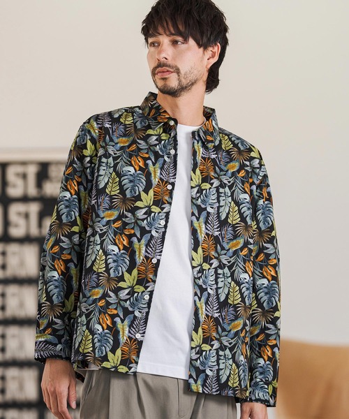 CAMBIO（カンビオ）の「ms6403- ボタニカルプリントブロードシャツ(CMB1245)（シャツ/ブラウス・メンズ・ホワイト/ネイビー/ブラック・S/M/L）」の17枚目の写真