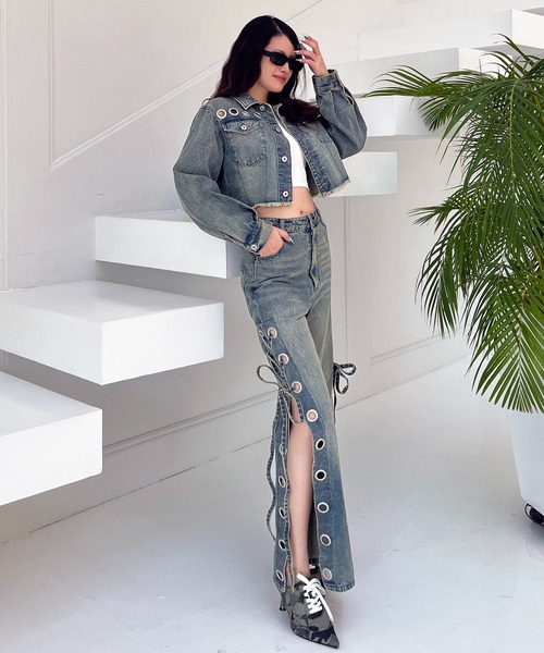 SPIRALGIRL（スパイラルガール）の「ポインテッドスニーカーミュール（パンプス・レディース・シルバー/カーキ系/ドット・MEDIUM/LARGE）」の12枚目の写真