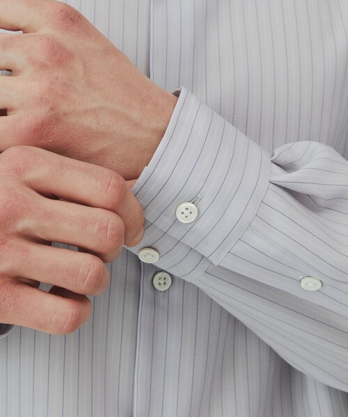 UNITED TOKYO（ユナイテッドトウキョウ）の「【新作】Super120s ウォッシャブルウールシャツ　｜オールシーズン対応/ウール/ウォッシャブル/毛玉防止/縮みにくい/オフィスカジュアル/ビジネス/防シワ/防臭/透湿性（シャツ/ブラウス・メンズ・グレイッシュベージュ/チェック/その他7/その他6/ブラック・2/1）」の10枚目の写真