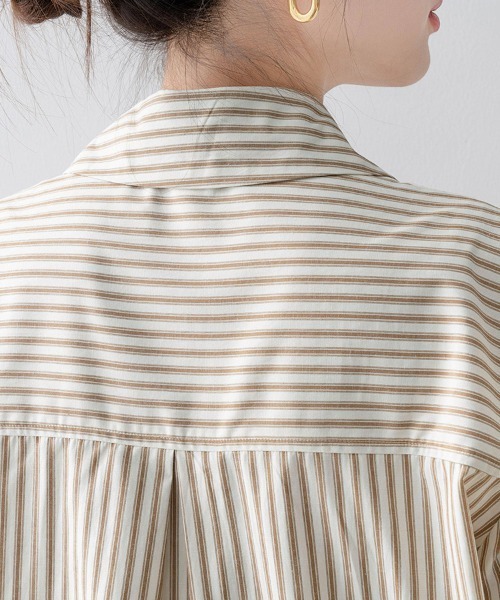 ONEP STAR(ワンピスター)の「ストライプ柄シャツブラウス(シャツ/ブラウス・レディース・ベージュ・MEDIUM/LARGE/X-LARGE)」の12枚目の写真