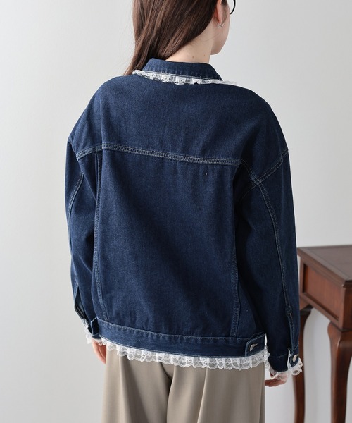 BLUEEAST（ブルーイースト）の「レースドッキングデニムジャケット（デニムジャケット・レディース・ブルー/ネイビー・MEDIUM）」の13枚目の写真