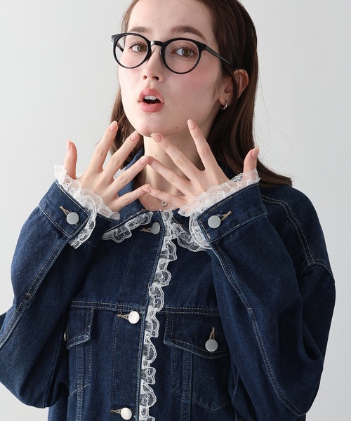 BLUEEAST（ブルーイースト）の「レースドッキングデニムジャケット（デニムジャケット・レディース・ブルー/ネイビー・MEDIUM）」の14枚目の写真