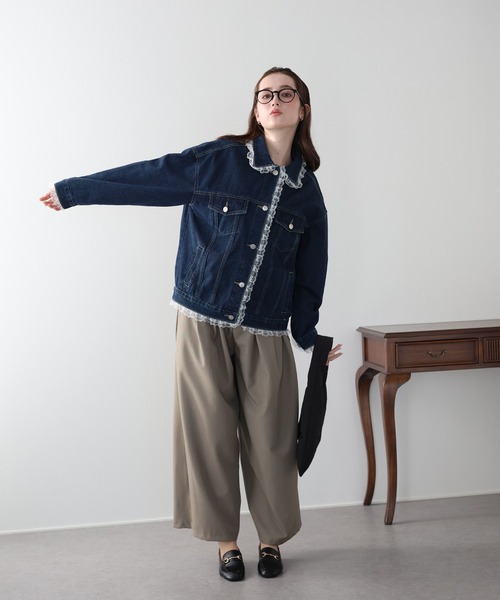 BLUEEAST（ブルーイースト）の「レースドッキングデニムジャケット（デニムジャケット・レディース・ブルー/ネイビー・MEDIUM）」の16枚目の写真