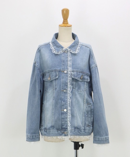 BLUEEAST（ブルーイースト）の「レースドッキングデニムジャケット（デニムジャケット・レディース・ブルー/ネイビー・MEDIUM）」の20枚目の写真