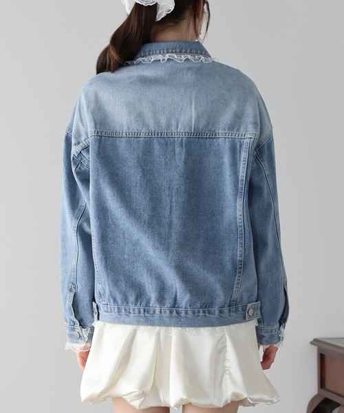 BLUEEAST（ブルーイースト）の「レースドッキングデニムジャケット（デニムジャケット・レディース・ブルー/ネイビー・MEDIUM）」の19枚目の写真