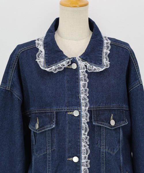BLUEEAST（ブルーイースト）の「レースドッキングデニムジャケット（デニムジャケット・レディース・ブルー/ネイビー・MEDIUM）」の22枚目の写真