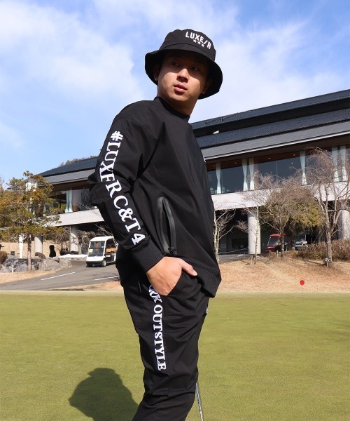 LUXE/R GOLF(ラグジュ ゴルフ)の「(RM)【LUXE/R GOLF】ナイロン ストレッチ コード刺繍 ジョガーパンツ(スウェットパンツ・メンズ・ベージュ系/ブラック・X-LARGE/LARGE)」の3枚目の写真